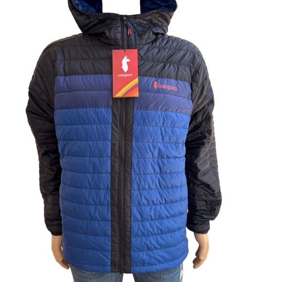 Cotopaxi Capa Insulated Hooded Jacket Men Black Pacific YKK Zip Small S - Picture 1 of 5